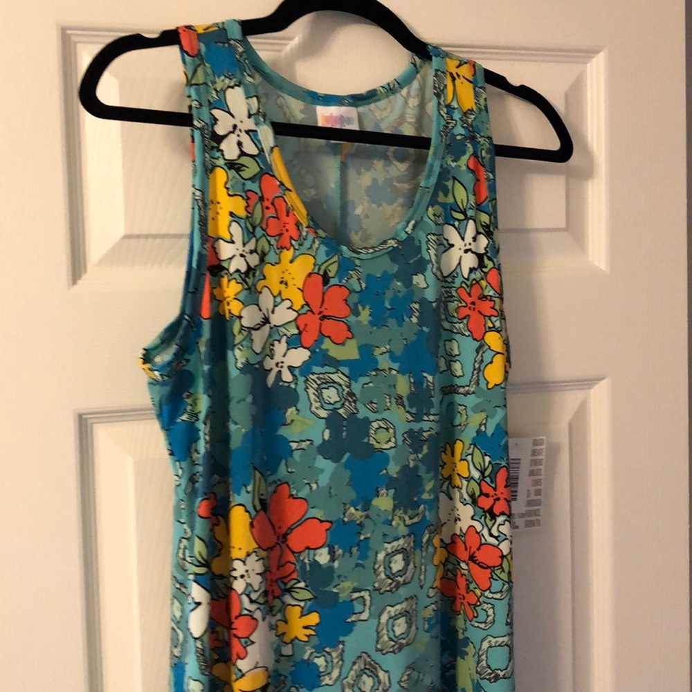 Lularoe floor length blue floral dress